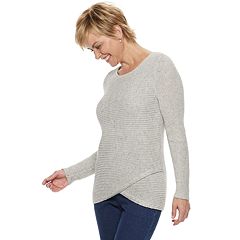 Women's Croft & Barrow® Tulip-Hem Crewneck Sweater