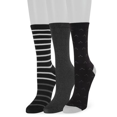 Women's SONOMA Goods for Life™ 3Pack Stripes & Birdseye Crew Socks