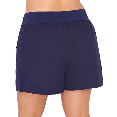 Plus Size Croft & Barrow® Tummy Slimmer Woven Swim Shorts