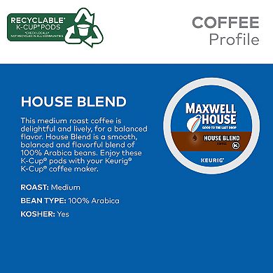 Maxwell House House Blend Coffee, Keurig® K-Cup® Pods, Medium Roast, 60 Count