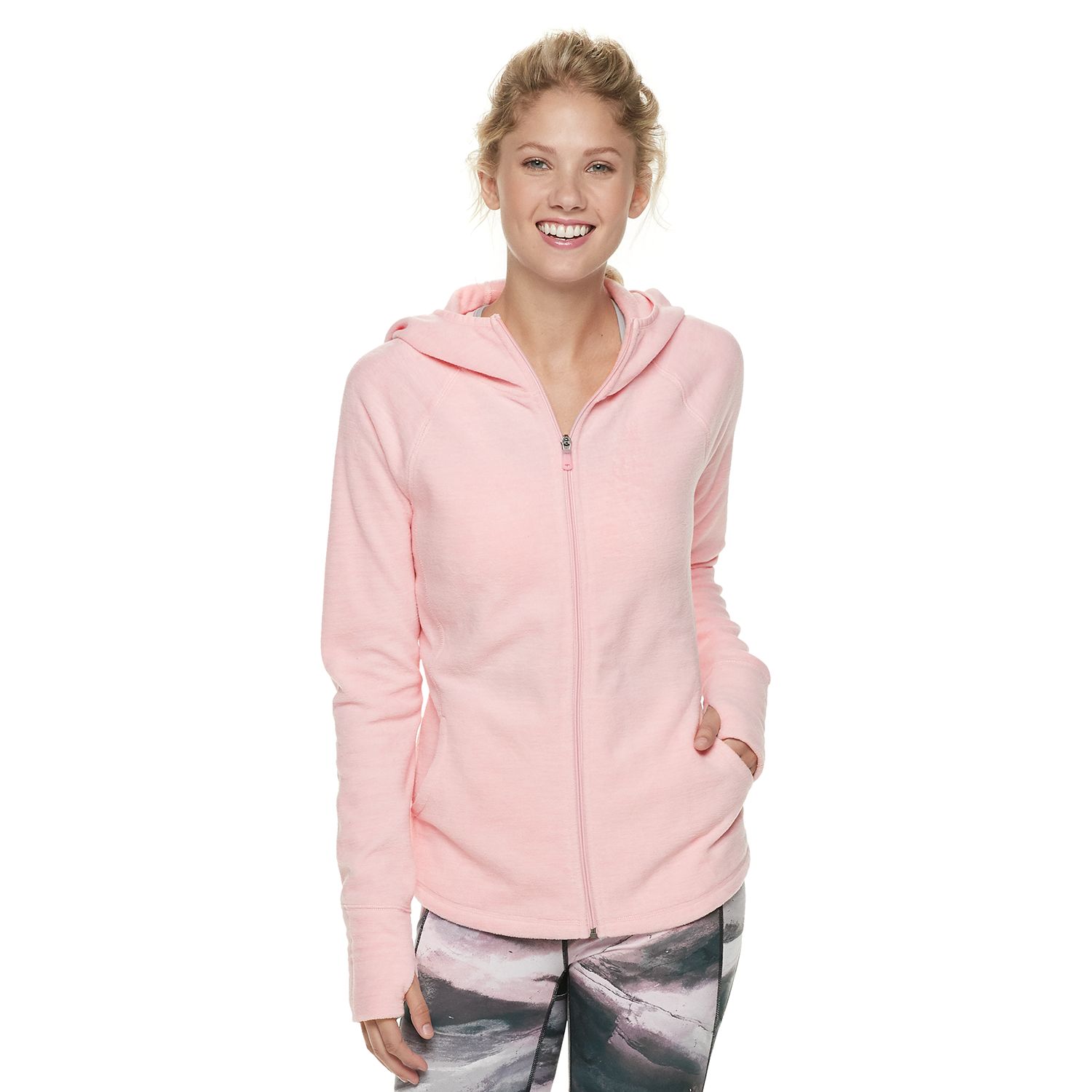 women's tek gear crewneck thumb hole sweatshirt