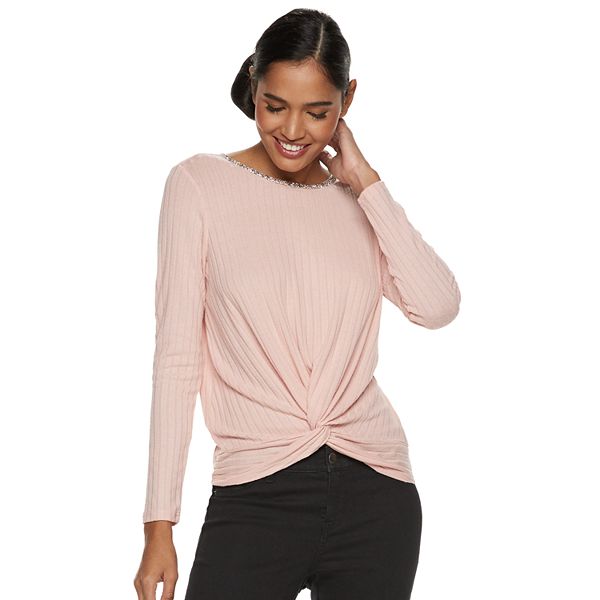Women's Juicy Couture Twist-Front Ribbed Top