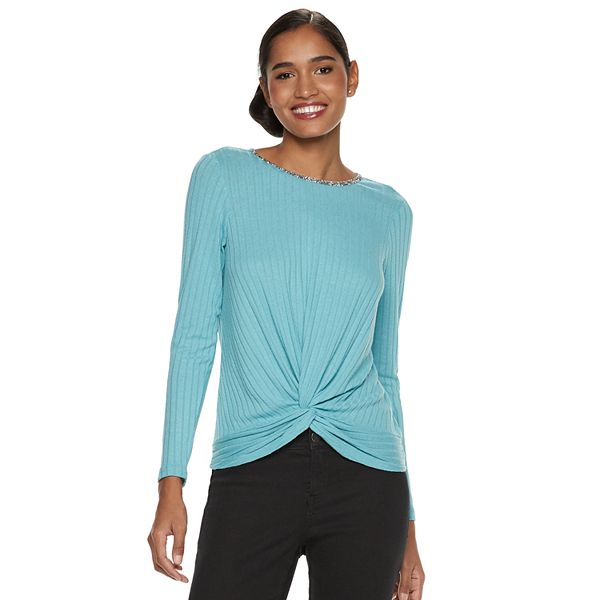 Women's Juicy Couture Twist-Front Ribbed Top