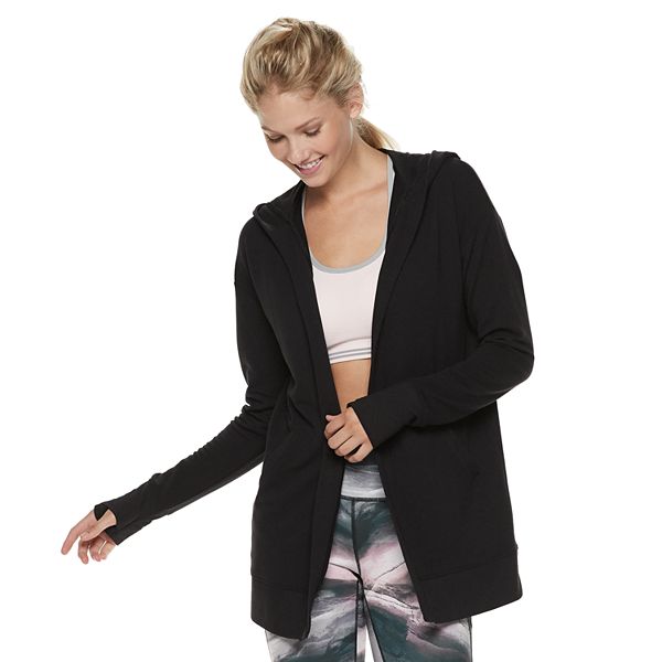 Tek Gear Yoga Button Front Drape Cardigan Grey NWT Size M