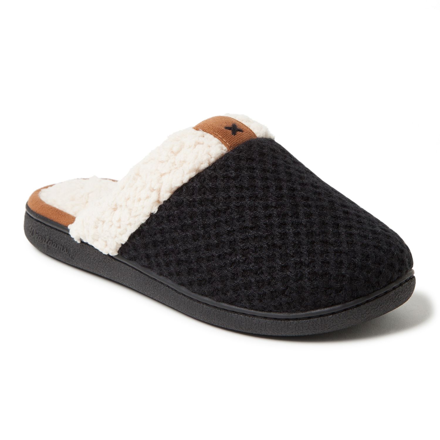 women's dearfoams textured knit scuff slippers