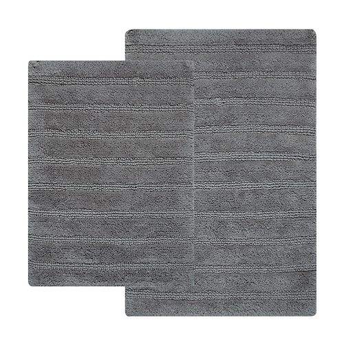 Hotel Collection 2piece Striped Reversible Bath Rugs