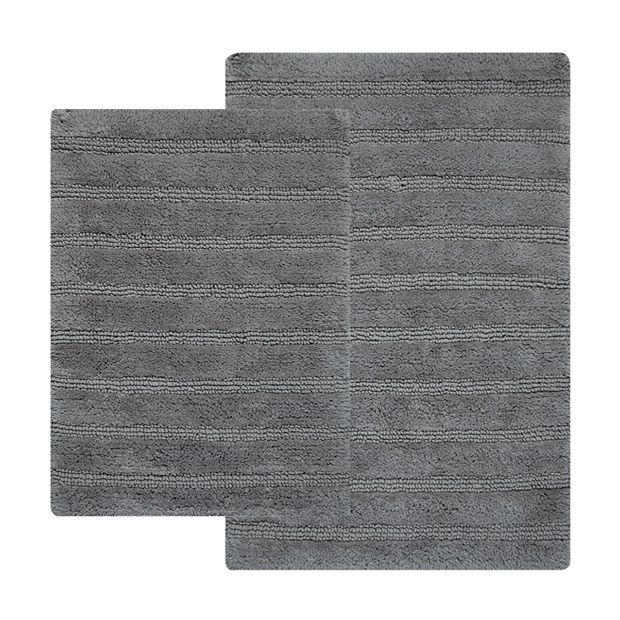 Hotel Collection 2 piece Striped Reversible Bath Rugs