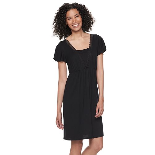 black nursing nightgown
