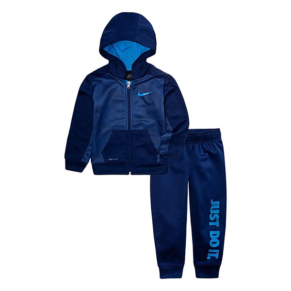 Baby Boy Nike 2-Piece Therma Zip Logo Hoodie & Pants Set
