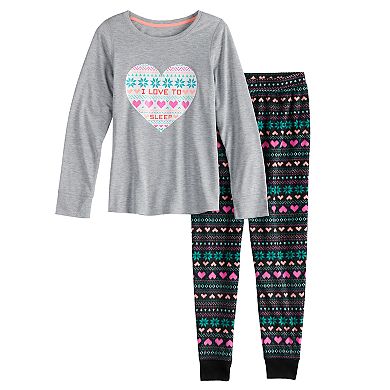 Girls 4-14 & Plus Size SO® Top & Fleece Bottoms Pajama & Robe Set