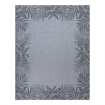 Gertmenian Avenue 33 Paseo Tropic Leaves Indoor/Outdoor Framed Rug
