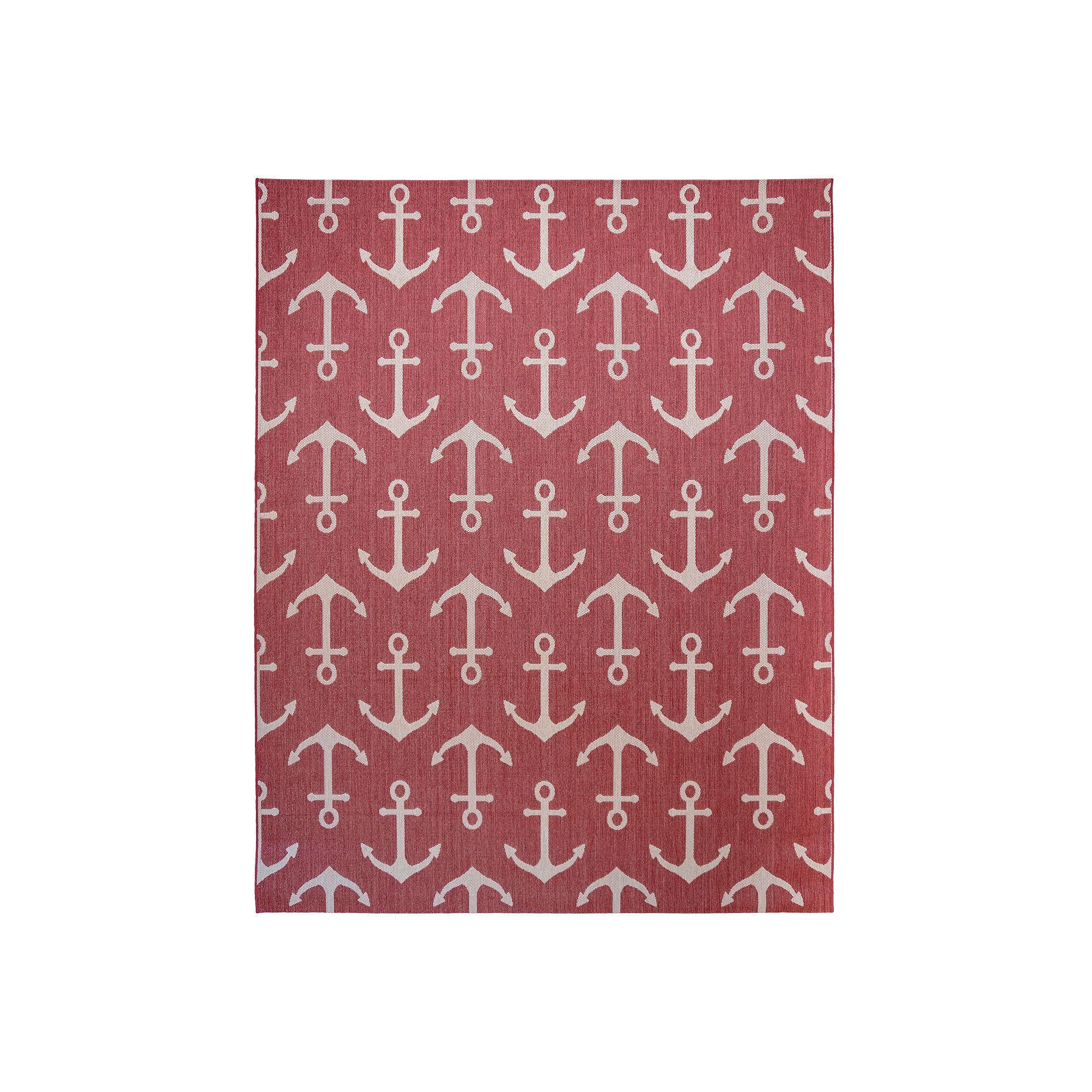 Gertmenian Paseo Maritime Indoor/Outdoor Rug, Red