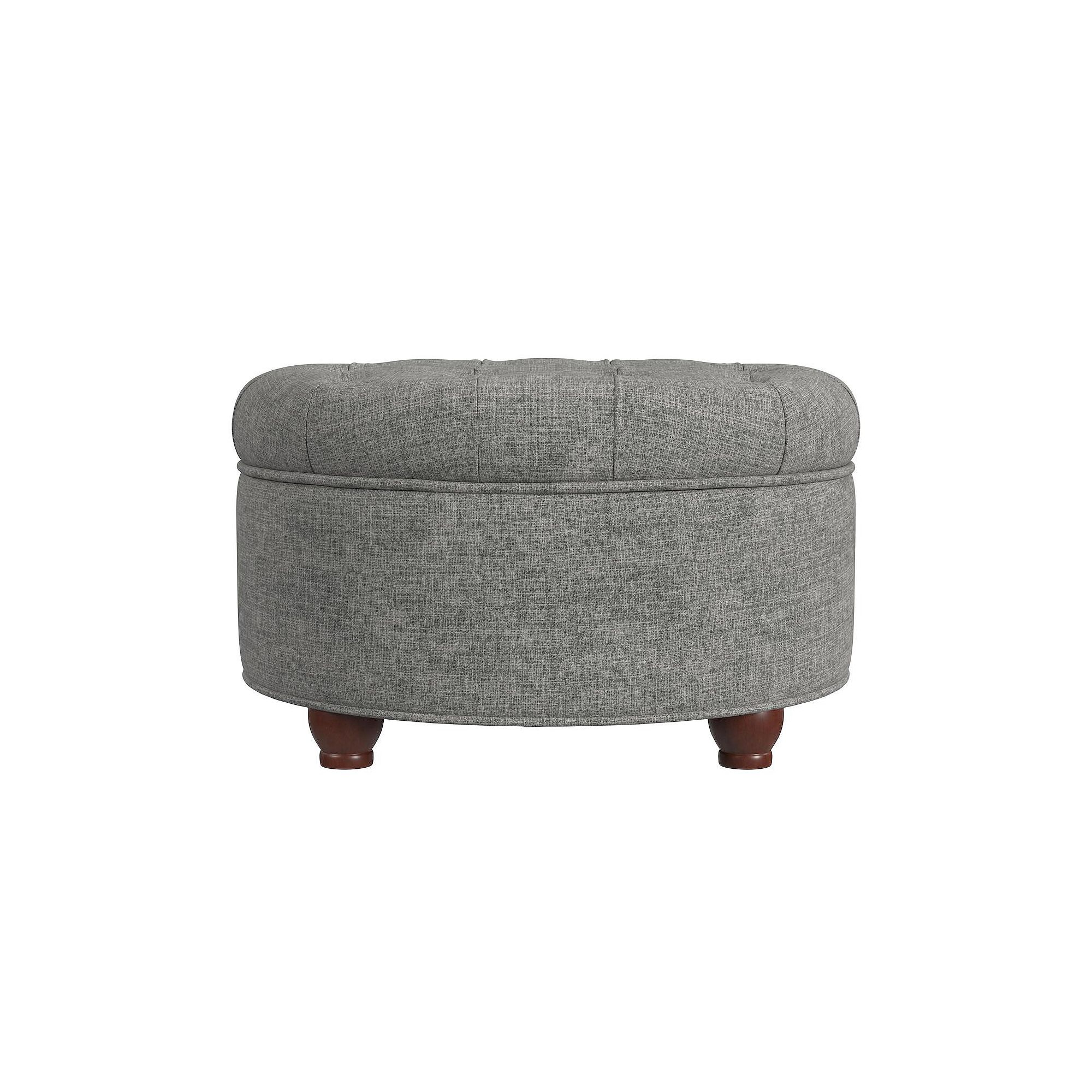 HomePop Tufted Foam Storage Ottoman, Gray