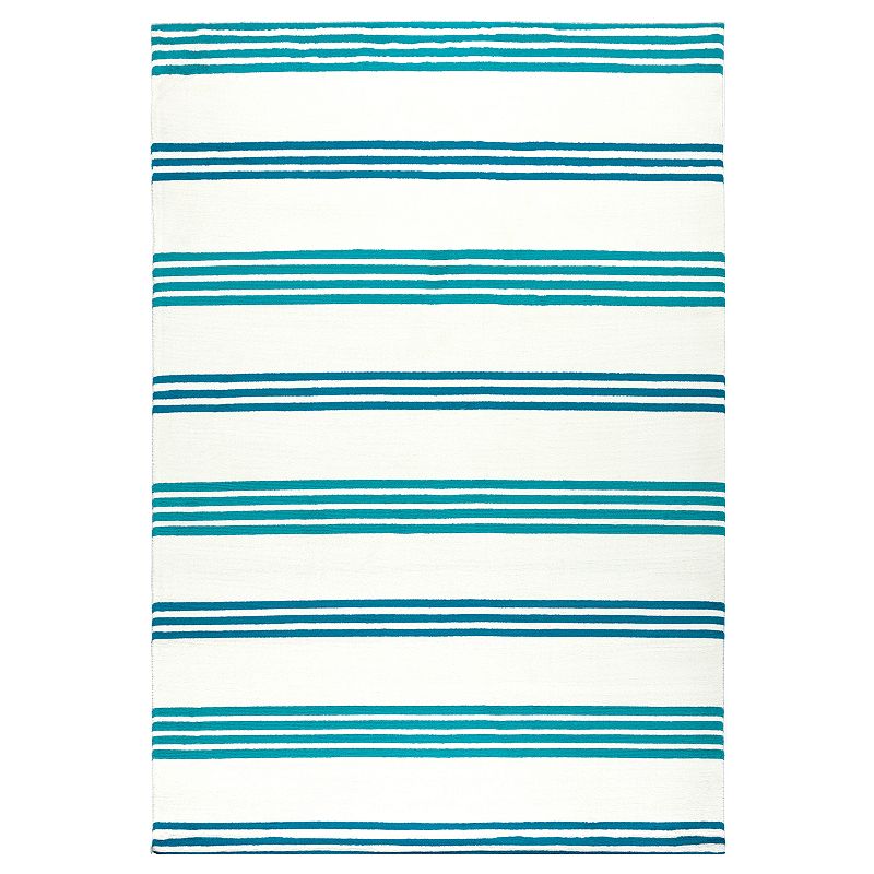 Rizzy Home Charlotte Glendale Striped Rug, Blue, 8X11 Ft