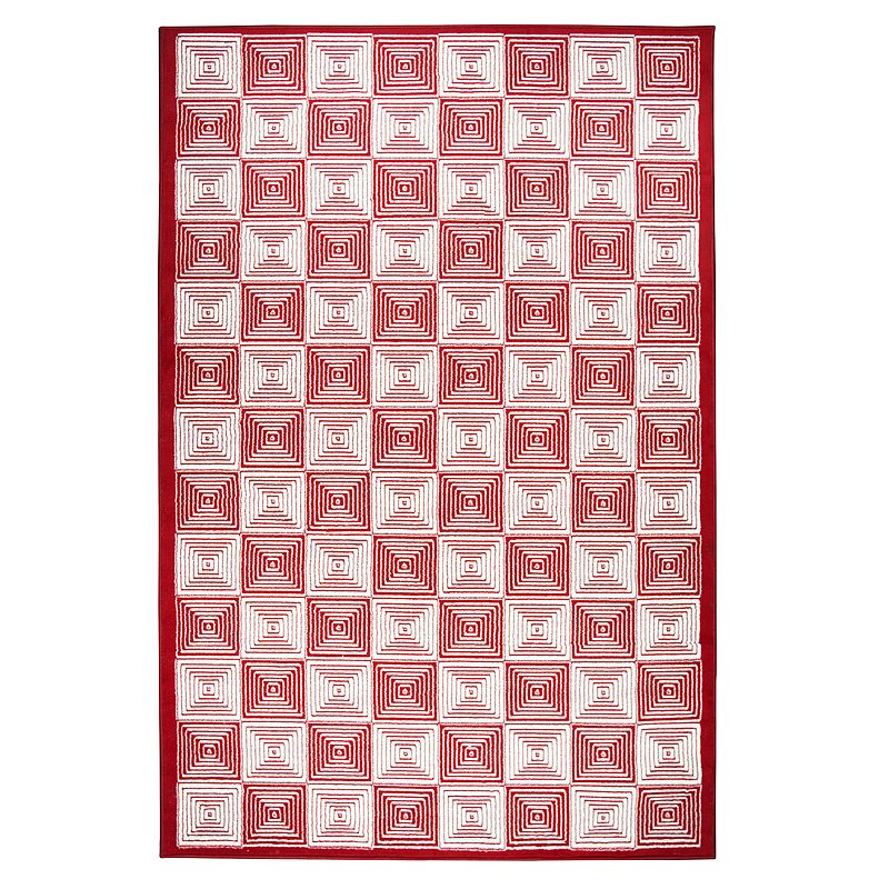 Rizzy Home Amy Glendale Geometric Rug, Red, 8X11 Ft