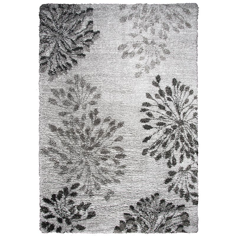 Rizzy Home Ariana Adana Collection Abstract Floral Rug, Grey, 8X10.5 Ft