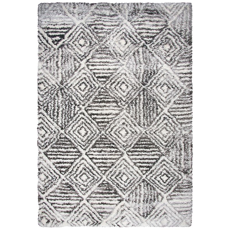 Rizzy Home Annabelle Adana Collection Geometric Rug, Grey, 8X10.5 Ft