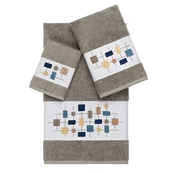 Linum Home Textiles 3 pc Turkish Cotton Khloe Embellished Towel Set