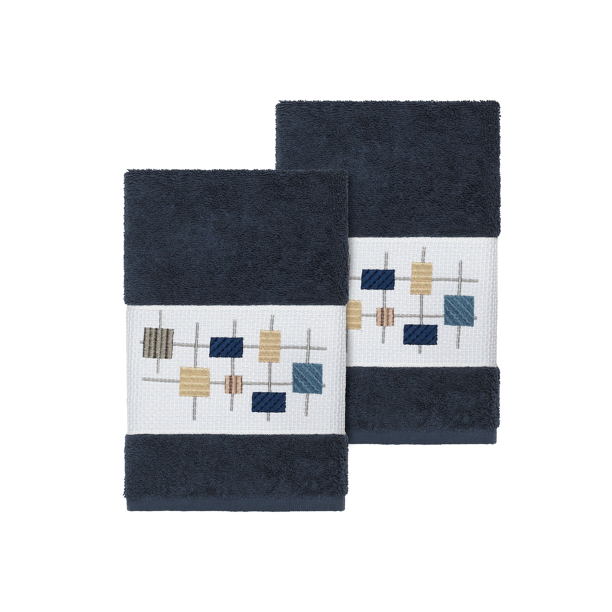 Linum Home Textiles Turkish Cotton Khloe Embellished Hand Towel Set, Mignig