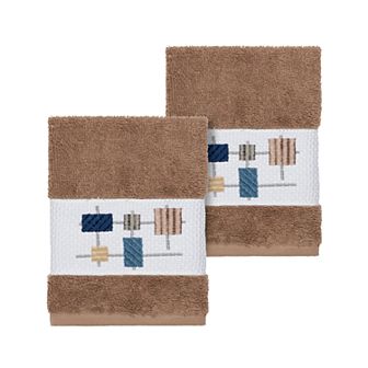 Linum Home Textiles Turkish Cotton Khloe Embellished Washcloth Set