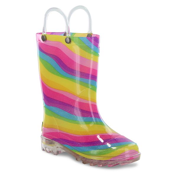 Western Chief Rainbow Girls Light Up Waterproof Rain Boots