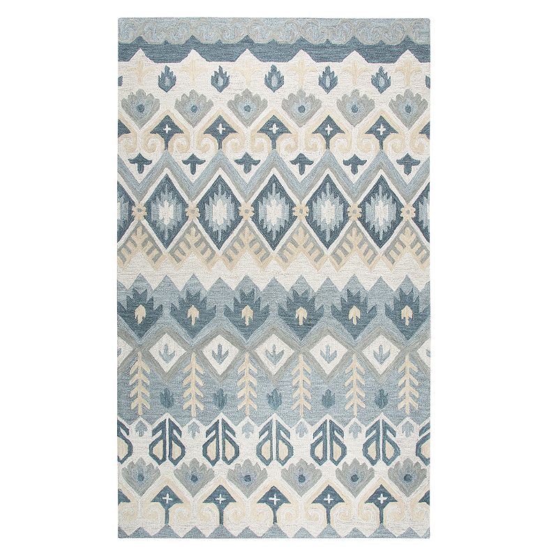 Rizzy Home Anna Resonant Collection Geometric Rug, Natural, 5X8 Ft