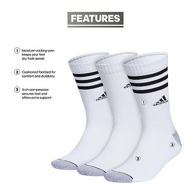 Men's adidas 3-pack 3-Stripe Crew Socks