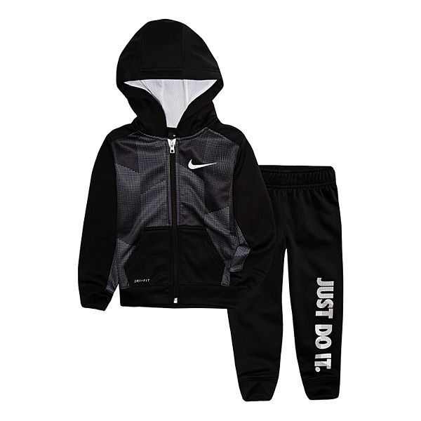 Toddler Boy Nike 2Piece Therma Zip Logo Hoodie & Pants Set