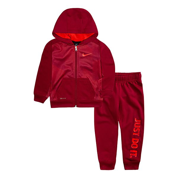 Toddler Boy Nike 2Piece Therma Zip Logo Hoodie & Pants Set