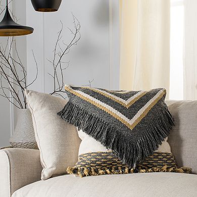 Safavieh Elettra Geometric Fringe Throw Pillow