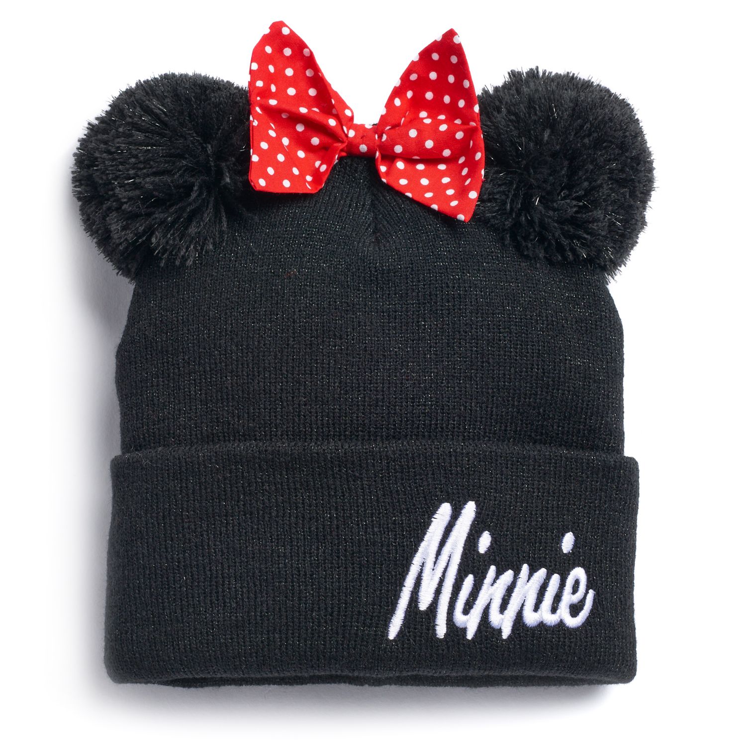 minnie mouse pom pom hat