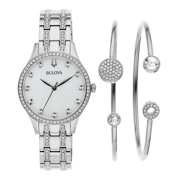 Bulova women's clearance crystal watch