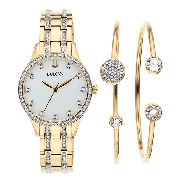 Bulova women's cheap crystal watch