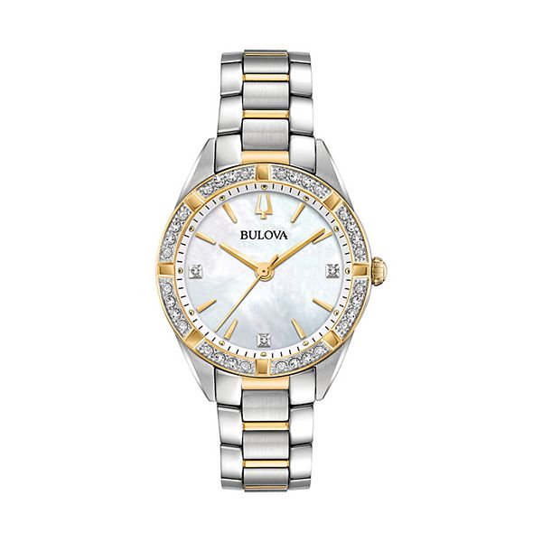 Bulova women's diamond discount stainless steel watch