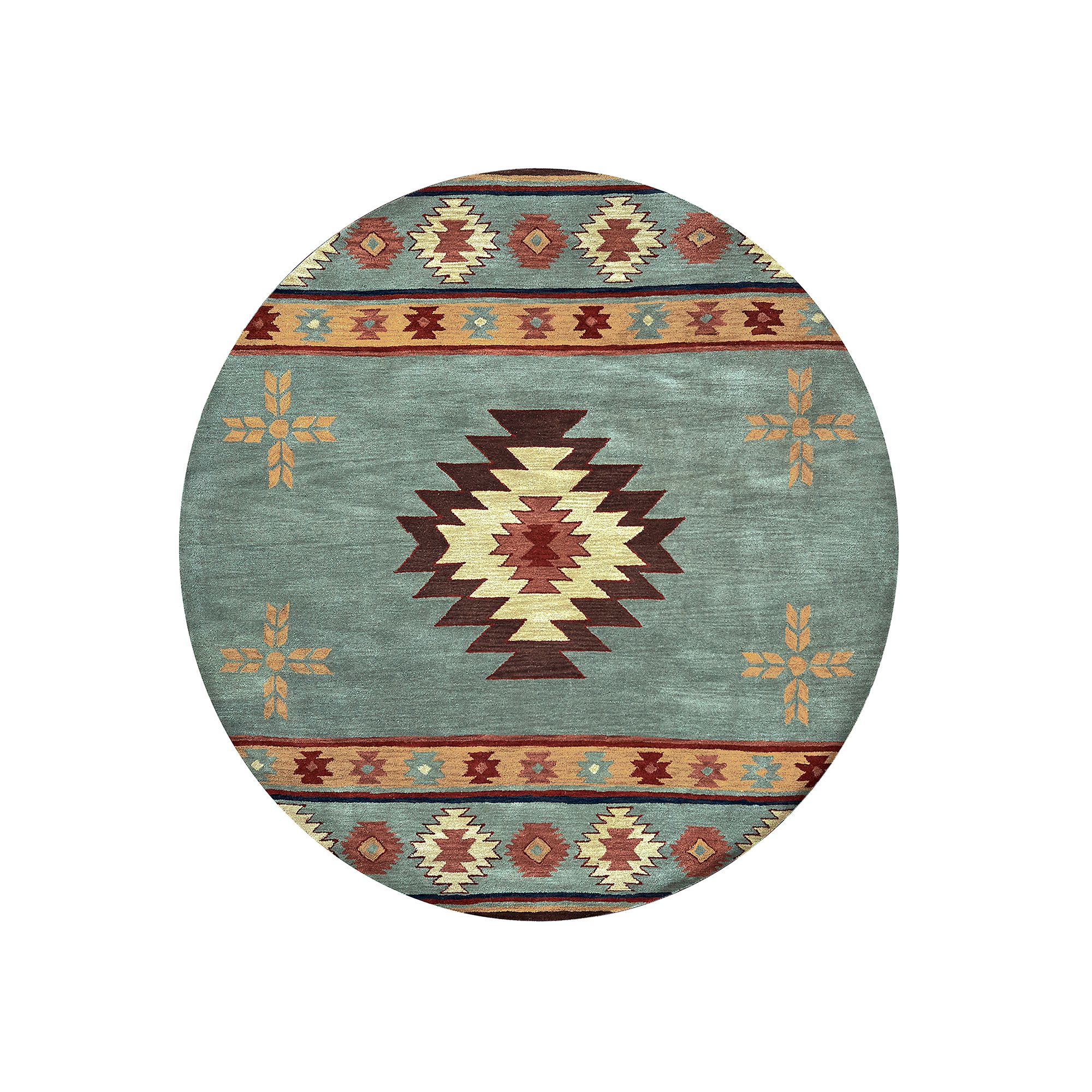 Rizzy Home Angie Southwest Collection Geometric Rug, Gray Blue