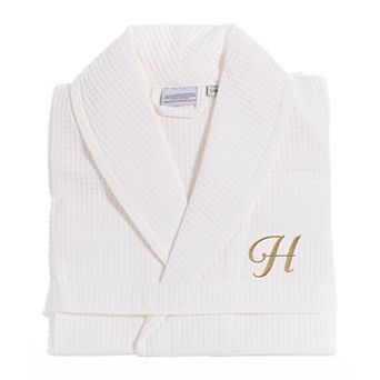 Linum Home Textiles Turkish Cotton Personalized Waffle Weave Bathrobe