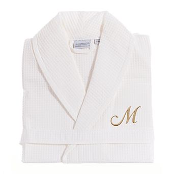 Linum Home Textiles Turkish Cotton Personalized Waffle Weave Bathrobe