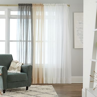 Sonoma Goods For Life™ 2-pack Sheer Crushed Voile Window Curtain 