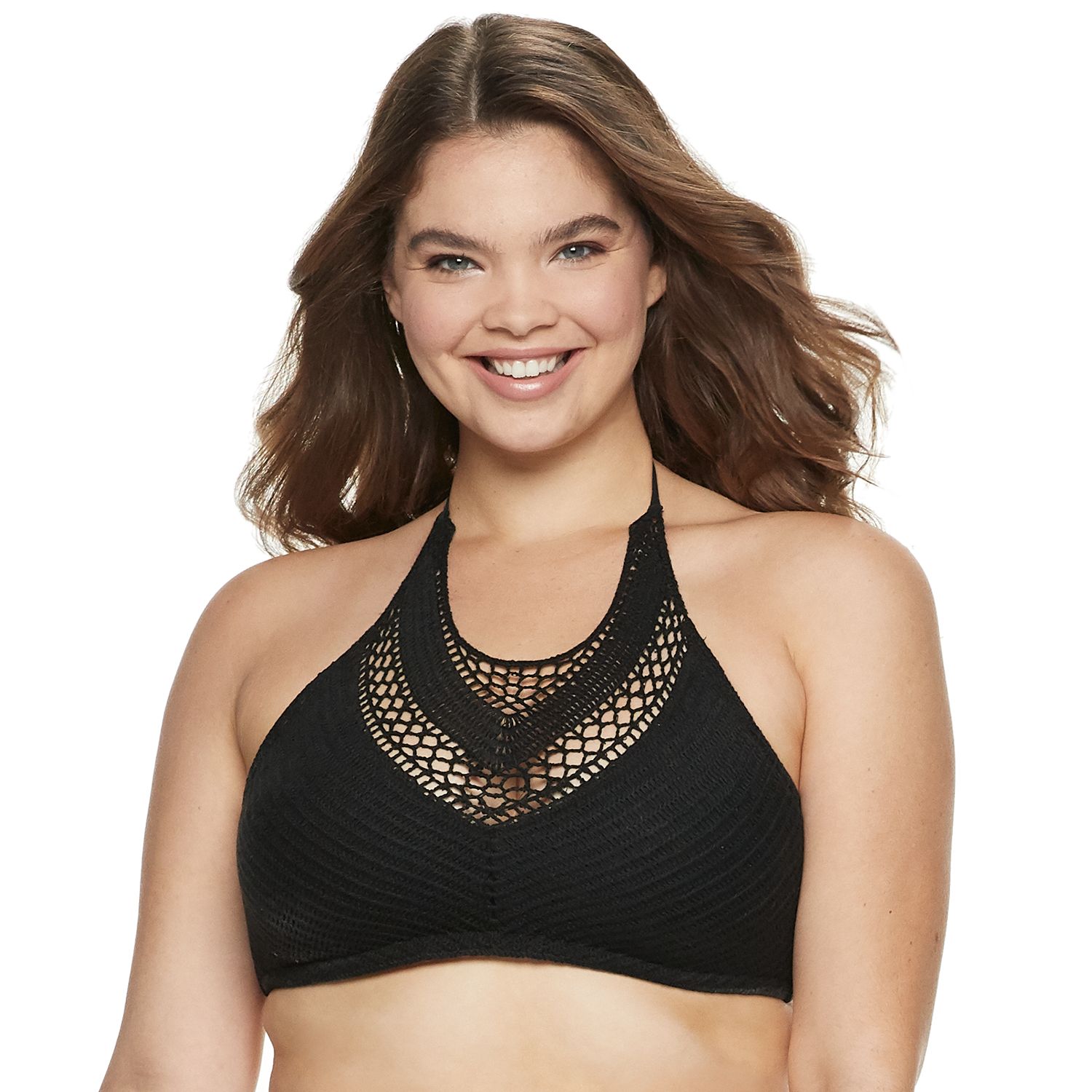 plus size high neck swim top