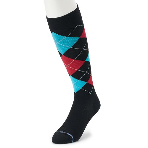 Men's Dr. Motion Argyle Compression Over-The-Calf Socks