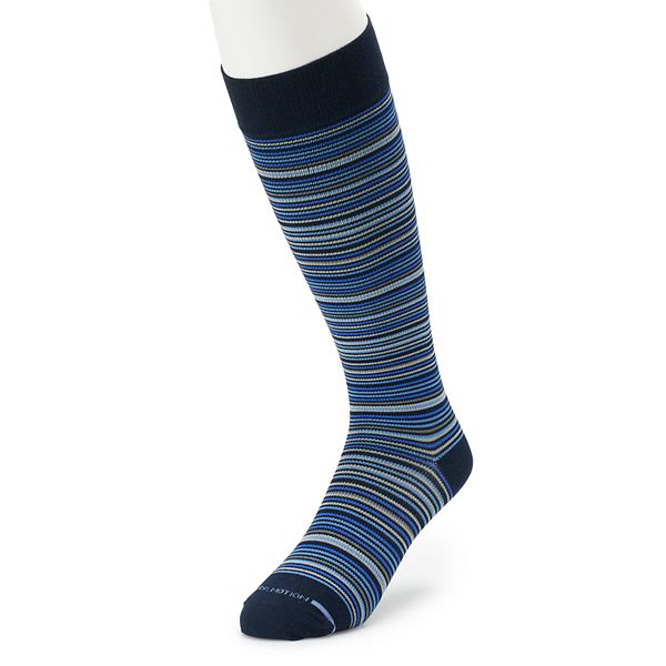 Men's Dr. Motion Striped Compression OverTheCalf Socks