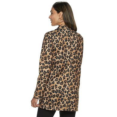 Women's Dana Buchman Leopard Open-Front Coat