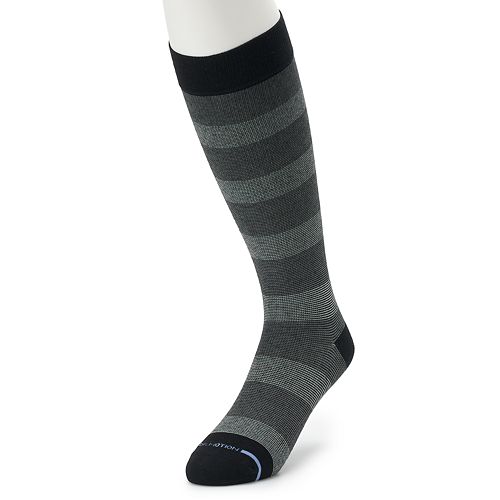 Men's Dr. Motion RugbyStriped Compression OverThe Calf Socks