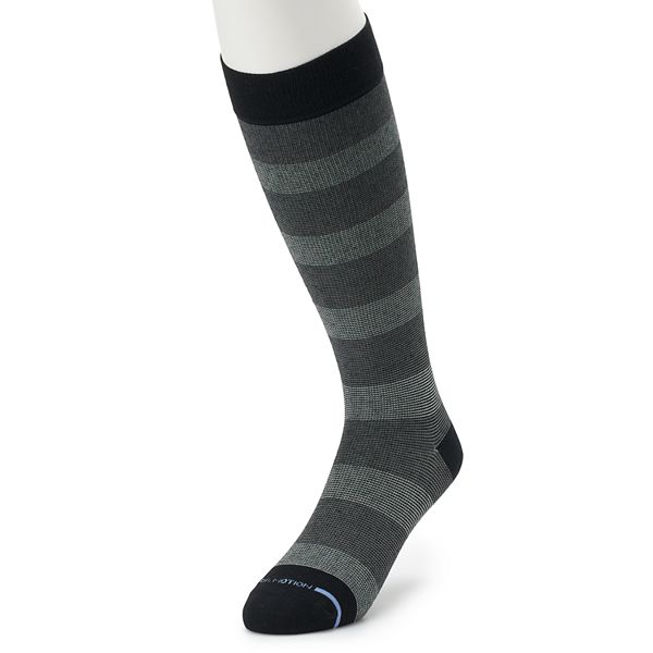 Men's Dr. Motion Rugby-Striped Compression Over-The Calf Socks