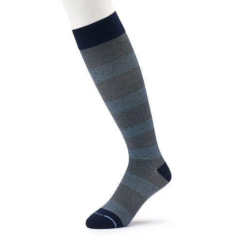 Men's Dr. Motion RugbyStriped Compression OverThe Calf Socks