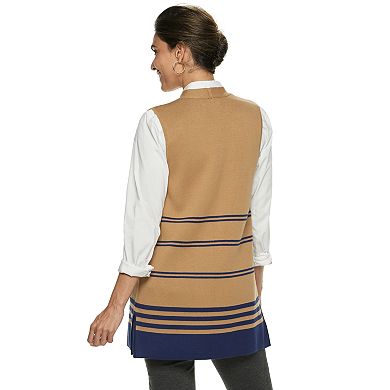 Women's Dana Buchman Striped Long Sweater Vest