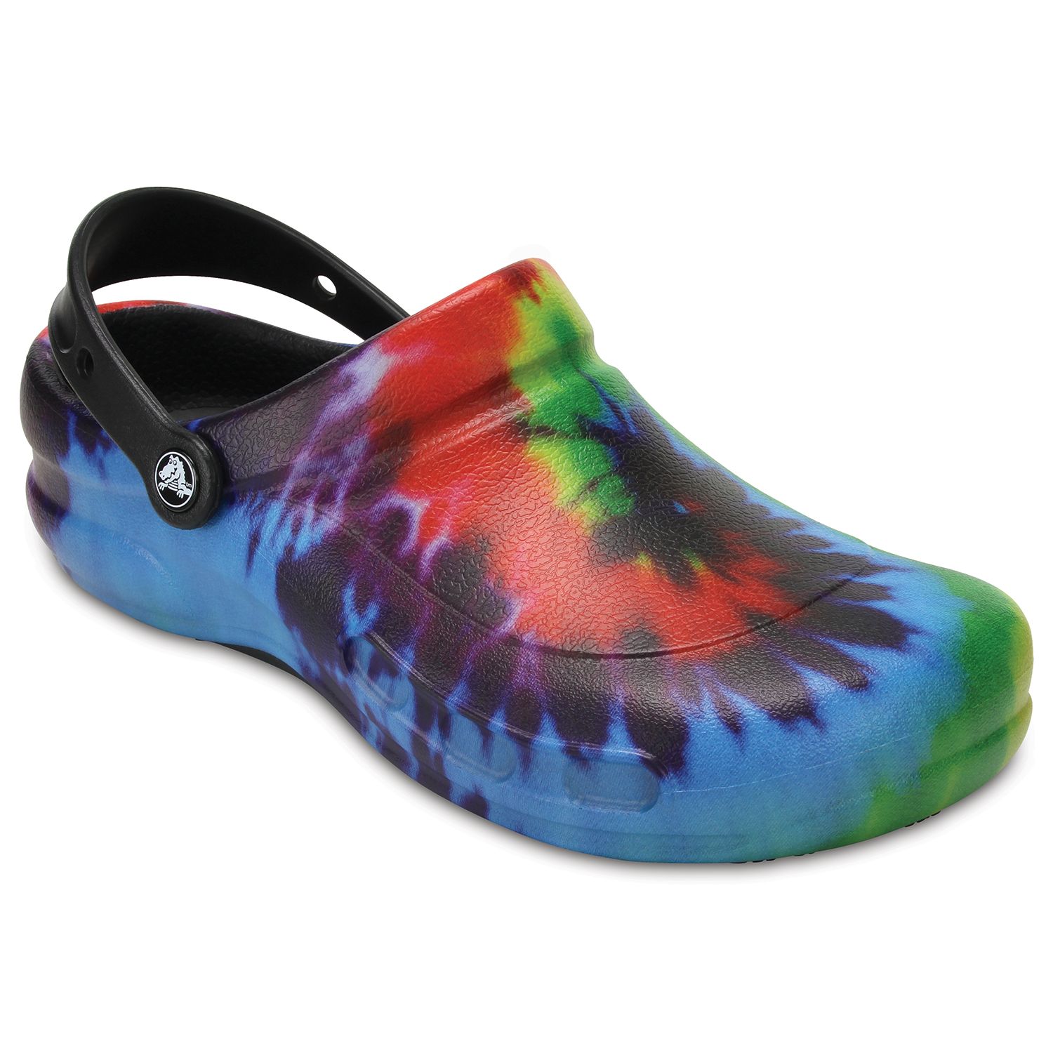 tie dye fuzzy crocs