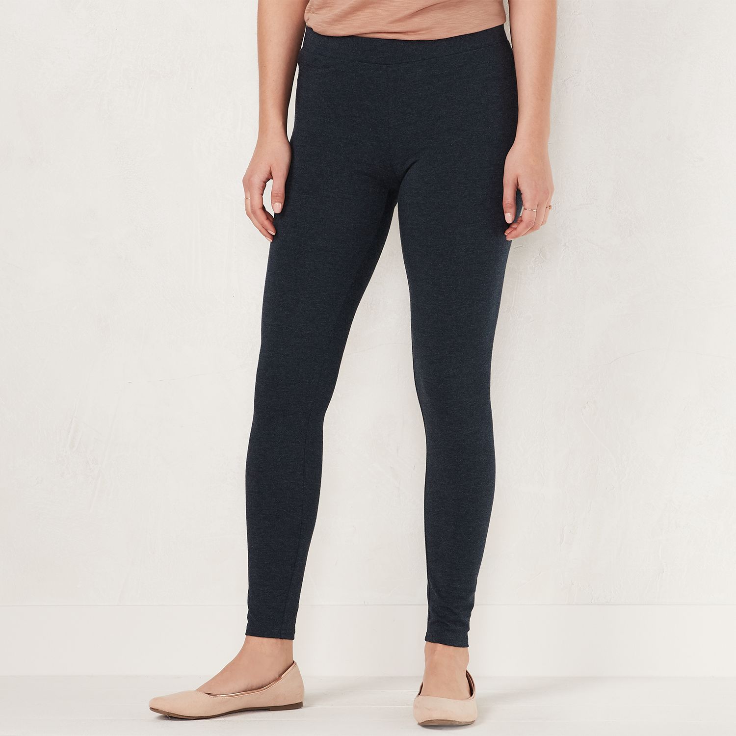 Petite LC Lauren Conrad Mid Rise Leggings   3433250 Dark Waterfall Heather