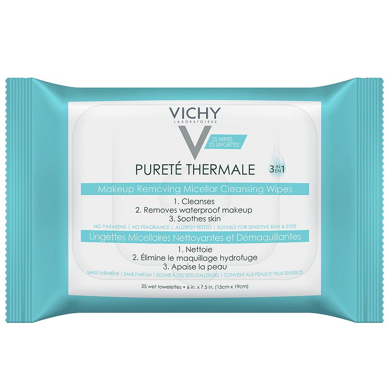 EAN 3606000480254 product image for Vichy Purete Thermale 3-in-1 Micellar Makeup Remover Wipes - 25 ct. | upcitemdb.com