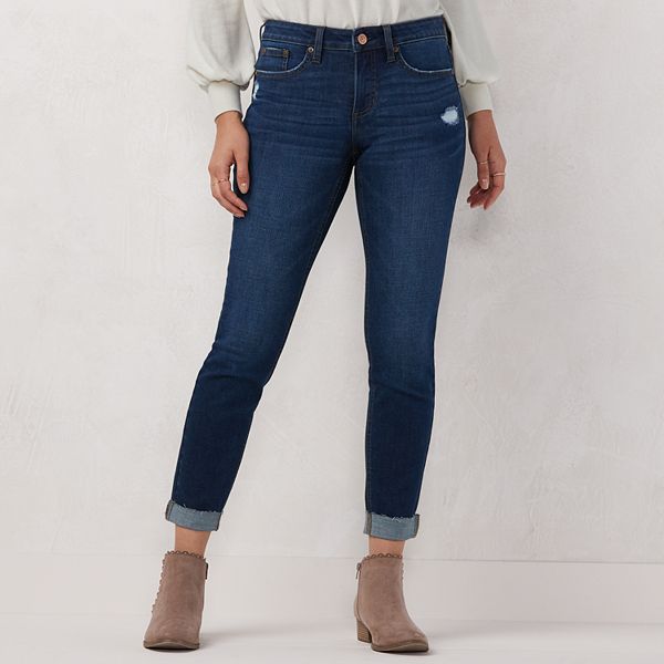 Petite LC Lauren Conrad Feel Good Cuffed Skinny Ankle Jeans